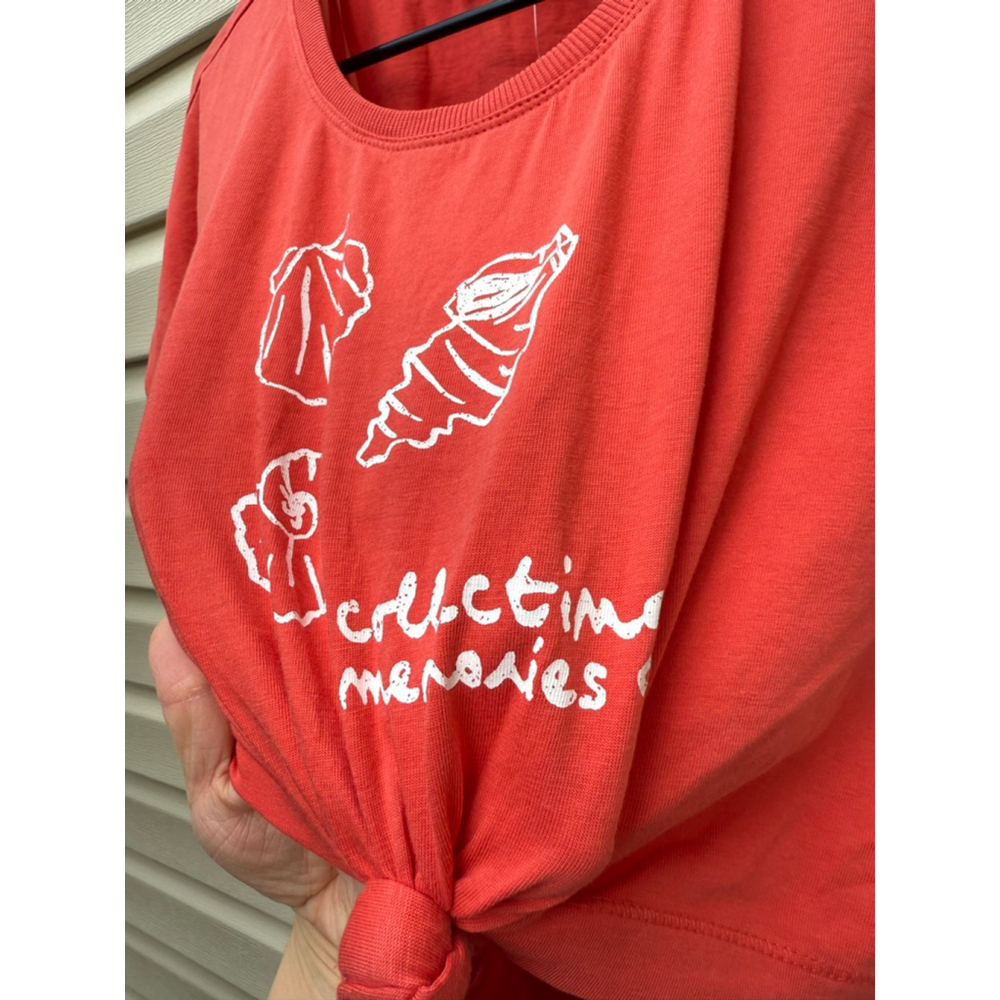 Knot-Front Orange Midi Dress with Cutout - Picture 7 of 14
